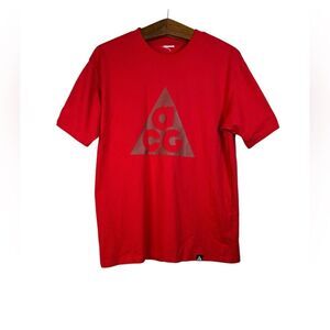 Nike ACG T Shirt Graphic Men’s Red Big Logo Short Sleeve Cotton Size S
